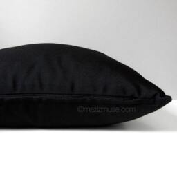 Black Sunbrella?? Pillow Cover, Decorative Outdoor Modern Solid Cushions For Porch & Patio Or Entryway Seating, Mazizmuse - thumbnail 2