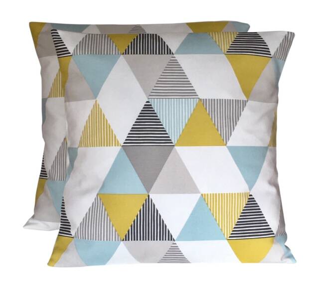"2 X Clarke & Brio Mineral Blue Cushion Covers 16"" 18"" 20"" 22"" 24" - image 1