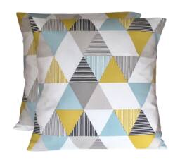 "2 X Clarke & Brio Mineral Blue Cushion Covers 16"" 18"" 20"" 22"" 24" - thumbnail 1