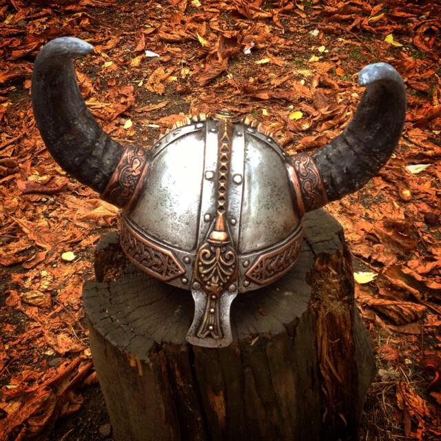 Horned Viking Helmet Skyrim Medieval Armor, Larp Costume - image 1