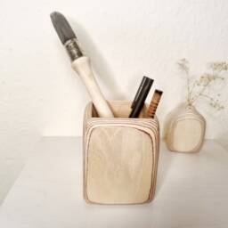 Handmade Plywood Desk Organizer Wooden Pencil Pot Holder, Storage, Office Accessories, Office Storage & Decoration Gift, Pencil Holder - thumbnail 2
