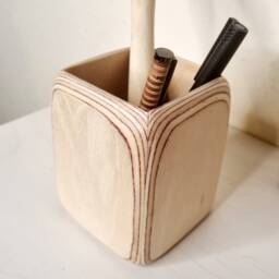 Handmade Plywood Desk Organizer Wooden Pencil Pot Holder, Storage, Office Accessories, Office Storage & Decoration Gift, Pencil Holder - thumbnail 3
