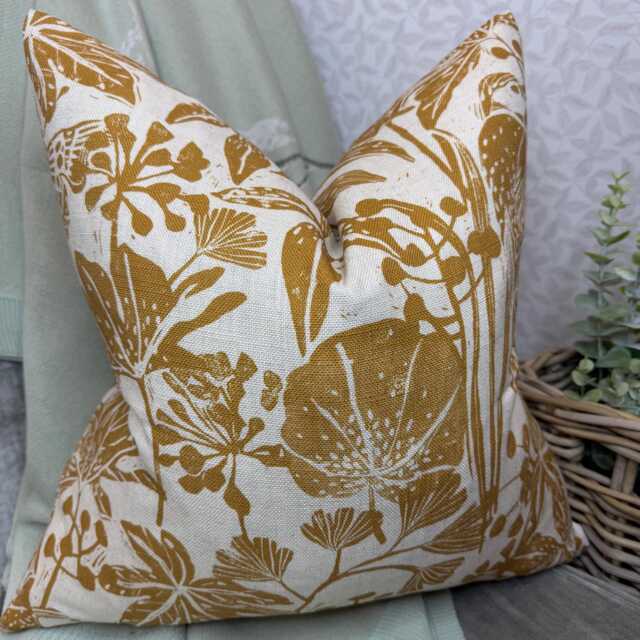 Japonica Print Linen Cushion Cover - John Lewis Fabric - image 1