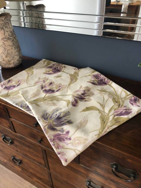 One Reversible Cushion Cover Made in Laura Ashley Gosford Plum Purple Tulip Floral Lounge Bedroom Armchair Couch Cottage Birthday Present - image 1