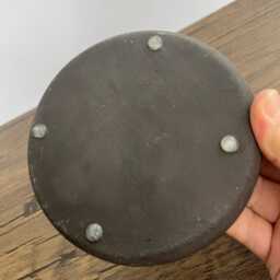 Handmade Black Clay Soap Dish Ridged Ceramic Shampoo Bar Holder - thumbnail 4