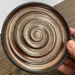 Handmade Black Clay Soap Dish Ridged Ceramic Shampoo Bar Holder - thumbnail 3