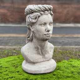 Concrete Woman Face Statue Outdoor Head Sculpture Stone Figurine Large Modern Ornament Front Door Decor Face Lover Gift Yard Art - thumbnail 1