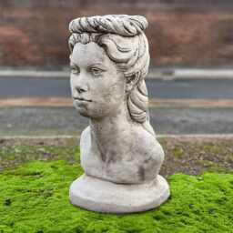 Concrete Woman Face Statue Outdoor Head Sculpture Stone Figurine Large Modern Ornament Front Door Decor Face Lover Gift Yard Art - thumbnail 2