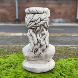 Concrete Woman Face Statue Outdoor Head Sculpture Stone Figurine Large Modern Ornament Front Door Decor Face Lover Gift Yard Art - thumbnail 4