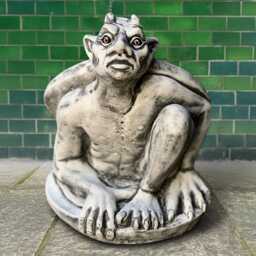 Gothic Gargoyle Statue Concrete Gothic Figurine Stone Monster Sculpture Garden Demon Ornament Front Door Decoration Yard Art - thumbnail 3