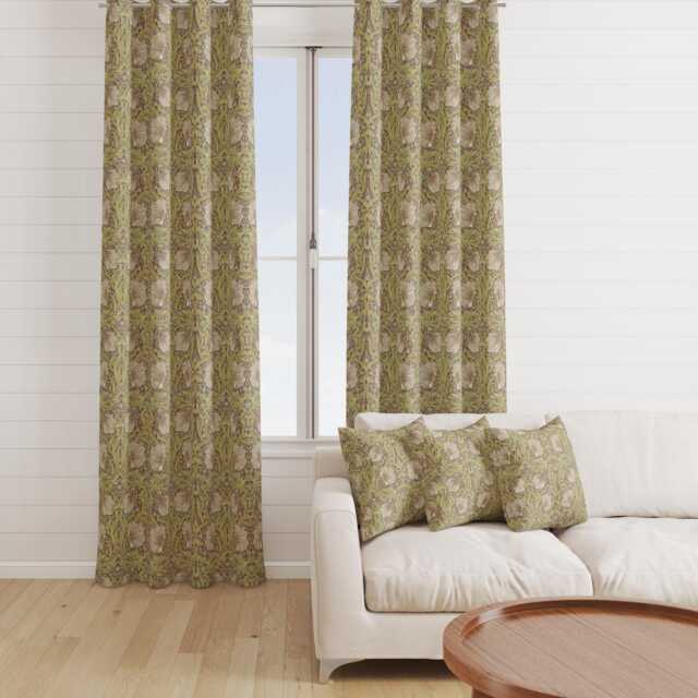 Custom Made William Morris Pimpernel Crimson Blackout Lining Curtains 3 - image 1