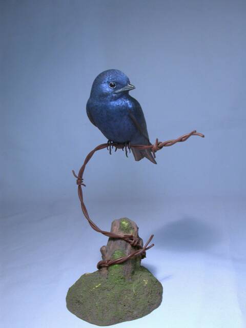 Purple Martin Wooden Hand Carved Bird Carving - image 1