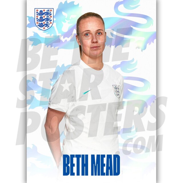 England Lionesses Mead Headshot Poster - Officially Licensed Product Sizes A4/A3 + Framed Option - image 1