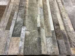 Cowhide Patchwork Rug, Gray Brown Mix - Handcrafted, Custom Size - thumbnail 1