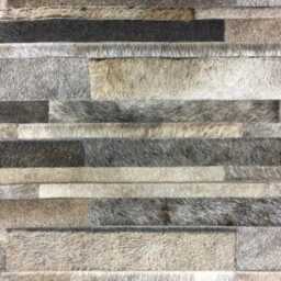 Cowhide Patchwork Rug, Gray Brown Mix - Handcrafted, Custom Size - thumbnail 2
