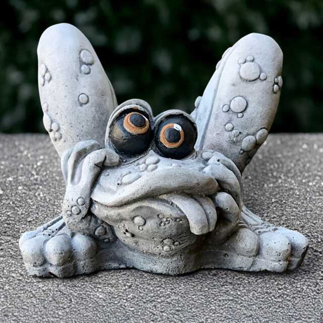 Funny Frog With Tongue Out Statue Cement Silly Sculpture Garden Decor Stone Figurine Humorous Animal Ornament Handmade - image 1