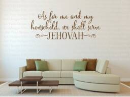 Christian Wall Decal. As For Me & My Household-Jehovah, Code 260 Scripture Wall Decal, Religious Quote, Christian - thumbnail 1