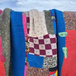 Handmade Cotton Kantha Quilt Block Print Patchwork Reversible Boho Bedding - thumbnail 3