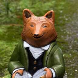 Charming Fox Reading Statue Concrete Garden & Home Sculpture Storytelling Animal Decor Whimsical Outdoor Ornament Literary Yard Art Gift - thumbnail 2