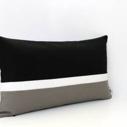 Black, White & Dark Grey Colorblock Pillow Cover - All Sizes, Home Gifts For You - thumbnail 3
