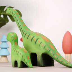 Handcrafted Wooden Dinosaur Figures, Montessori Learning Toy, Nursery D??cor & Gift - thumbnail 3