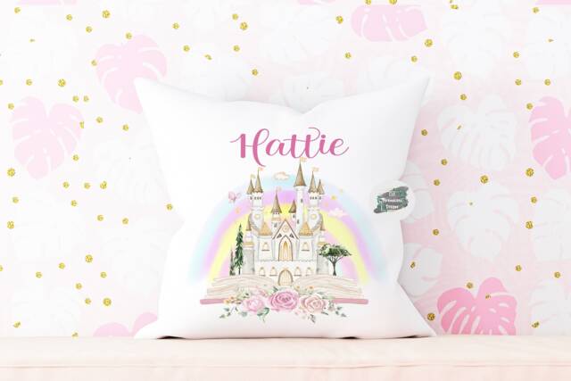 Personalised Fairytale Princess Cushion - Kids Room Decor - image 1