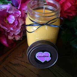 Hawaiian Paradise Handmade Hand Poured 16 Oz Soy Candle in Mason Canning Jar With Rustic Metal Lid - thumbnail 2