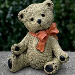 Concrete Teddy Bear Statue Stone Sculpture Outdoor Ornament Garden & Home Figurine Bear Lover Gift Wildlife Decoration - thumbnail 3
