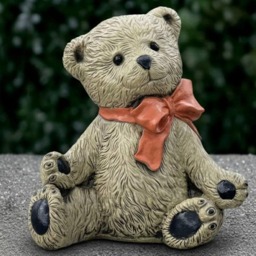 Concrete Teddy Bear Statue Stone Sculpture Outdoor Ornament Garden & Home Figurine Bear Lover Gift Wildlife Decoration - thumbnail 1
