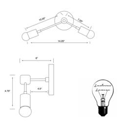 In Stock - Ships On The Same Day Orpheus Double Light Modern Mid Century Industrial Hallway Bathroom Sconce - thumbnail 4