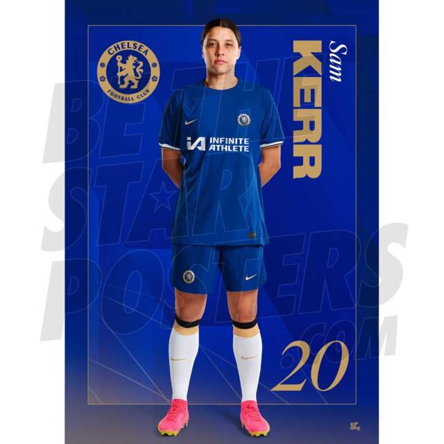 Chelsea Women Fc Kerr 23/24 Headshot Poster - Officially Licensed Product A3/A4