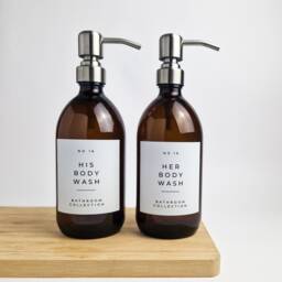 Personalised Refillable Soap Dispenser Stainless Steel Pump, Glass Or Plastic Bottle