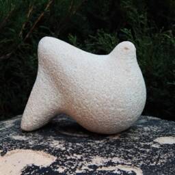 Ceramic Sculpture - Dove, Raku Ceramics, Natural, White Bird, Art, Poultry, Christmas Present, Original Gift, Bird Collection, Garden - thumbnail 2