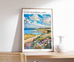 Northumberland Coast Travel Poster British Home Decor - thumbnail 1