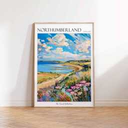 Northumberland Coast Travel Poster British Home Decor - thumbnail 3