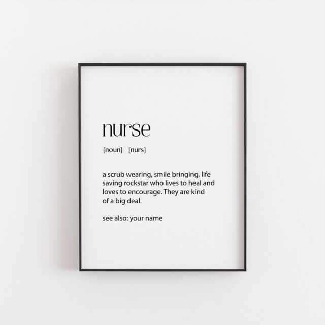 Personalised Nurse Definition Print - Funny Custom Gift Appreciation, Secret Santa, Christmas For Nurses, Name Art - image 1