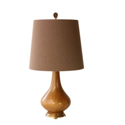 Tiger's Eye Rock Lamp Finials With Shiny Brass Hardware & Gold Plated Edges - A Single Finial Or Matching Pair - thumbnail 3