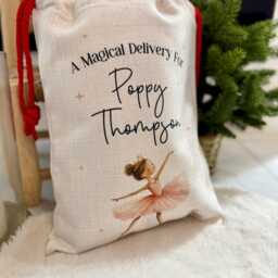 Personalised Ballerina Christmas Sack + Stocking - thumbnail 3