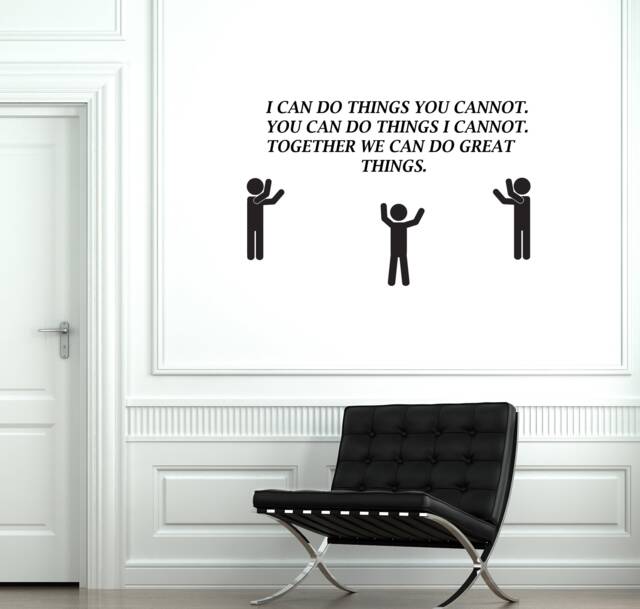 Teamwork Quote Vinyl Wall Decal Team Work Office Space Decor Stickers Mural - #2849Di - image 1