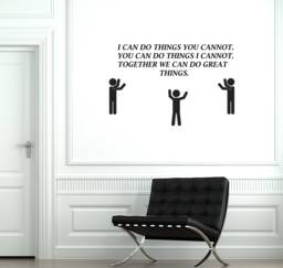 Teamwork Quote Vinyl Wall Decal Team Work Office Space Decor Stickers Mural - #2849Di - thumbnail 1