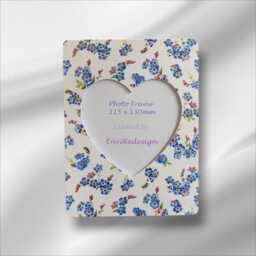Forget Me Not, Heart Photo Frame, Floral Wooden Picture Memorial, Remembrance, Home Decor Gift - thumbnail 3