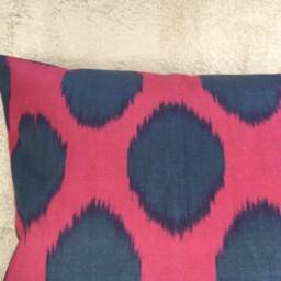 Silk Ikat Lumbar Pillow Cover, Handwoven Accent Cushion - 16x24 - thumbnail 2