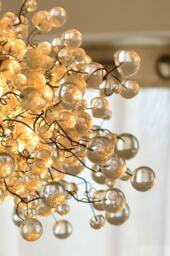 Clear Bubble Chandelier Handmade Polyester Resin Ceiling Light - thumbnail 3