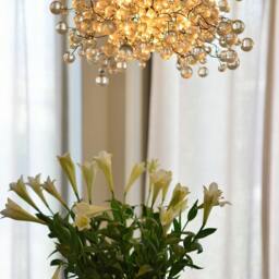 Clear Bubble Chandelier Handmade Polyester Resin Ceiling Light - thumbnail 2
