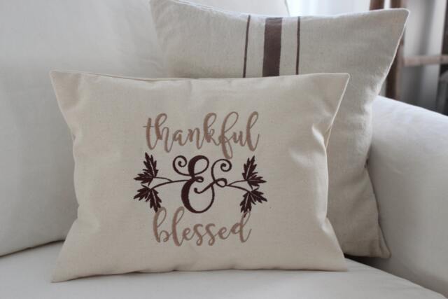 Thankful & Blessed - Thanksgiving Pillow Fall Home Decor Farmhouse - image 1