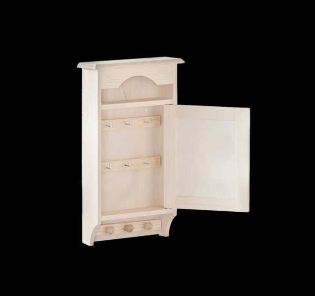 Wall Key Cabinet - Plain Beech Wood Holder Large - image 1