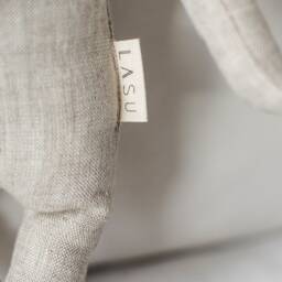 Organic Linen Stuffed Bunny Toy, Woodland Art Dolls, Handcrafted Neutral Timeless Natural Eco Baby Gift - thumbnail 3