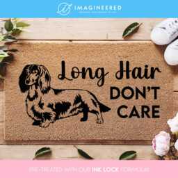 Long Hair Don't Care - Cute Sausage Dog Doormat Dachshund Lover Gifts Funny Cheeky Wiener Mat - thumbnail 1