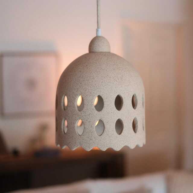 Handmade Ceramic Pendant Light, Speckled Stoneware, Kitchen Lighting - image 1