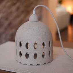 Handmade Ceramic Pendant Light, Speckled Stoneware, Kitchen Lighting - thumbnail 2